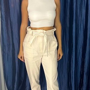 Iro Woman Cropped Belted Pants Off-White
